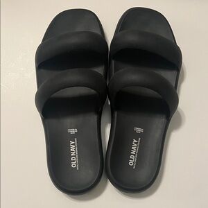 Old Navy Black Slide Double Strap Sandals Size 9